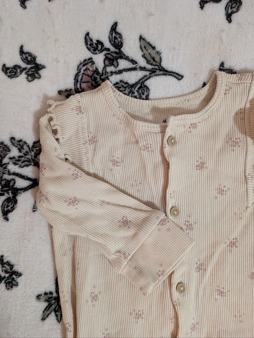 H&M Baby Bouquets Cream Romper